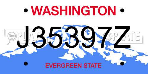 J35397Z Washington License Plate