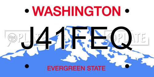 J41FEQ Washington License Plate
