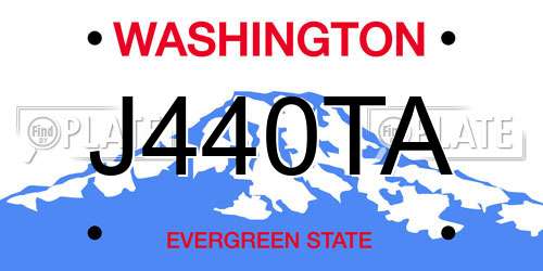 J440TA Washington License Plate