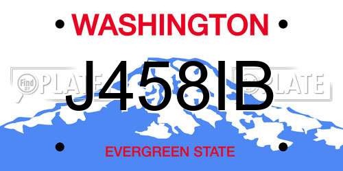 J458IB Washington License Plate