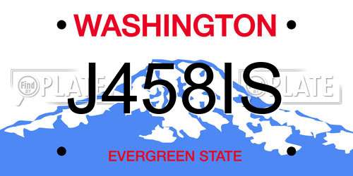 J458IS Washington License Plate