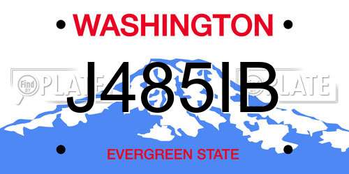 J485IB Washington License Plate