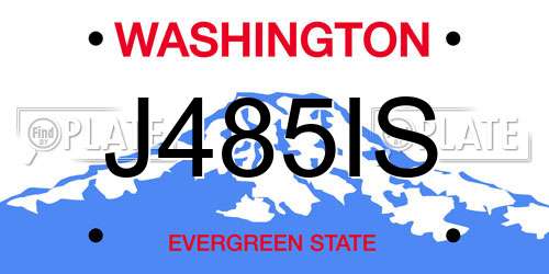 J485IS Washington License Plate