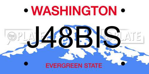 J48BIS Washington License Plate
