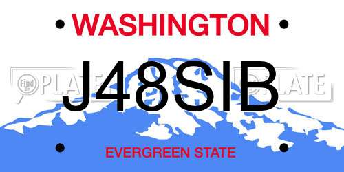 J48SIB Washington License Plate