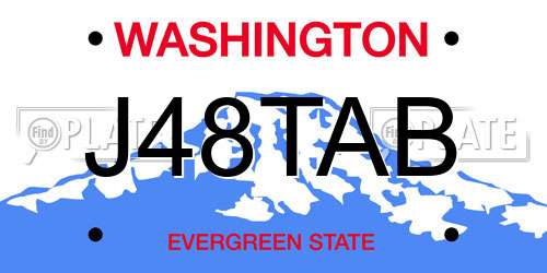 J48TAB Washington License Plate