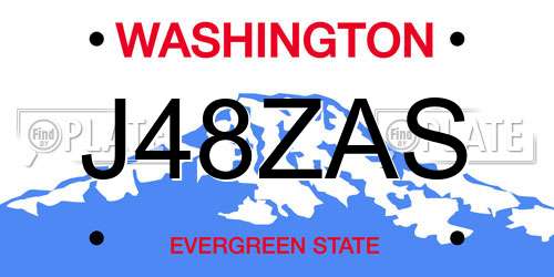 J48ZAS Washington License Plate