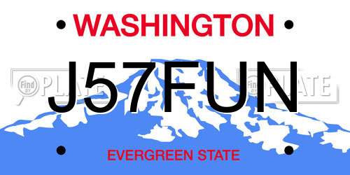 J57FUN Washington License Plate