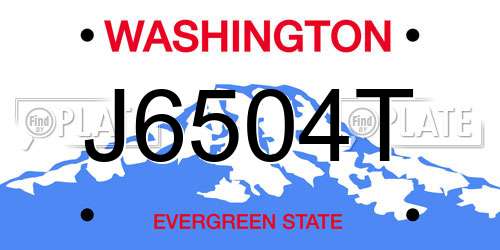 J6504T Washington License Plate