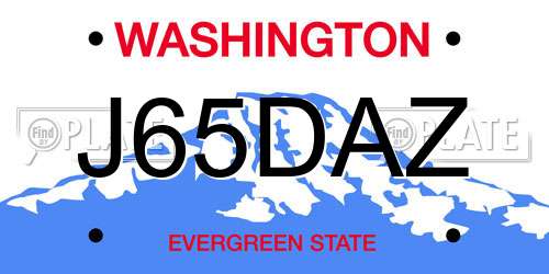 J65DAZ Washington License Plate