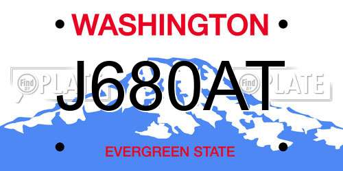 J680AT Washington License Plate