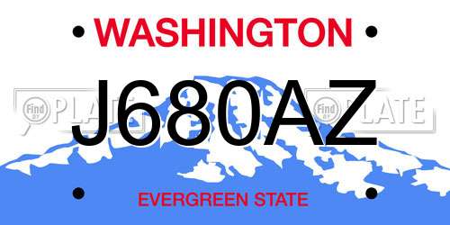 J680AZ Washington License Plate
