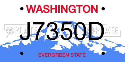 J7350D Washington License Plate