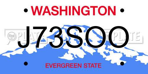 J73SOO Washington License Plate