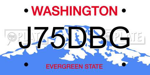 J75DBG Washington License Plate