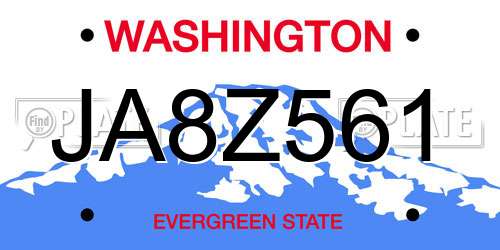 JA8Z561 Washington License Plate