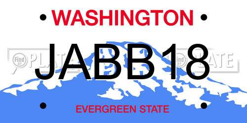 JABB18 Washington License Plate