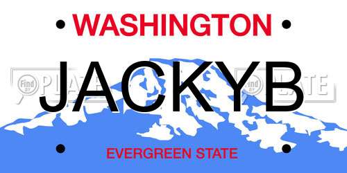 JACKYB Washington License Plate