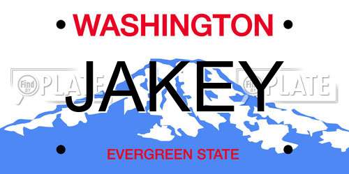 JAKEY Washington License Plate
