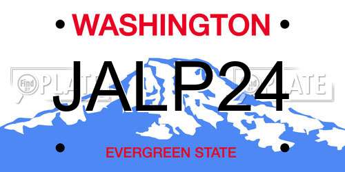 JALP24 Washington License Plate