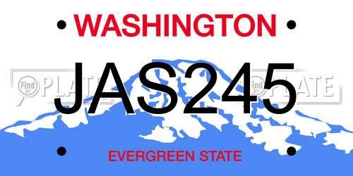 JAS245 Washington License Plate