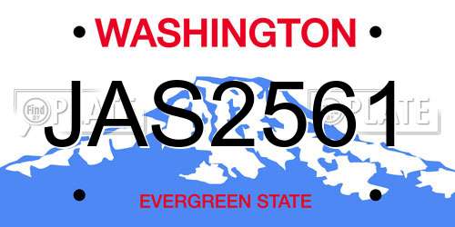 JAS2561 Washington License Plate
