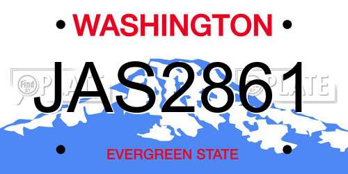 JAS2861 Washington License Plate