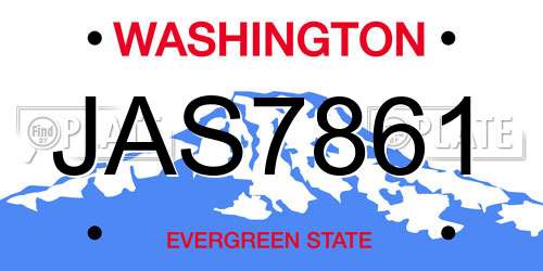 JAS7861 Washington License Plate