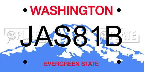 JAS81B Washington License Plate