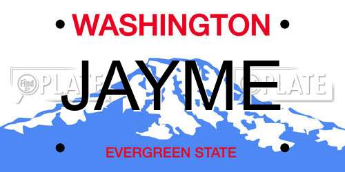 JAYME Washington License Plate