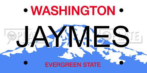 JAYMES Washington License Plate
