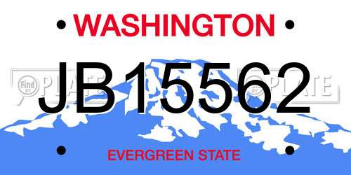 JB15562 Washington License Plate