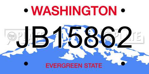 JB15862 Washington License Plate