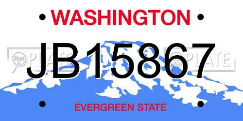 JB15867 Washington License Plate