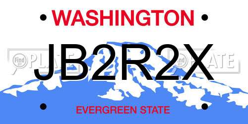 JB2R2X Washington License Plate