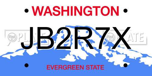 JB2R7X Washington License Plate