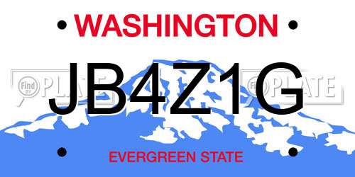 JB4Z1G Washington License Plate