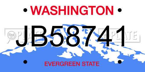 JB58741 Washington License Plate