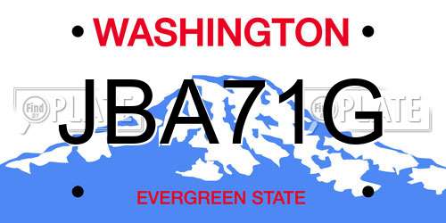 JBA71G Washington License Plate