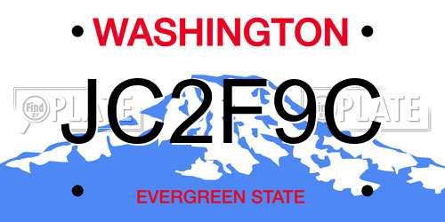 JC2F9C Washington License Plate