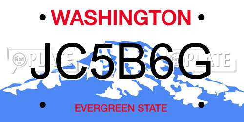 JC5B6G Washington License Plate