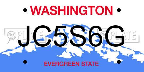 JC5S6G Washington License Plate