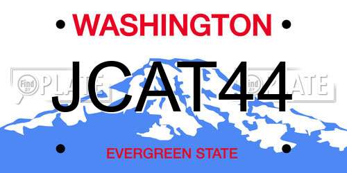 JCAT44 Washington License Plate