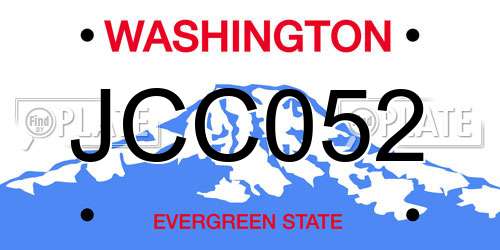 JCC052 Washington License Plate