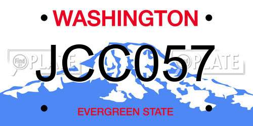 JCC057 Washington License Plate