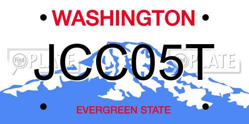JCC05T Washington License Plate