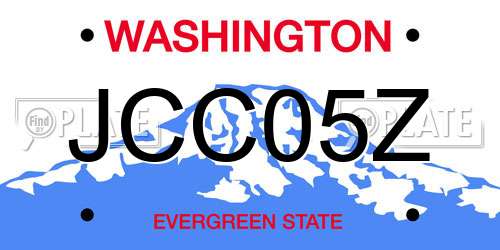 JCC05Z Washington License Plate