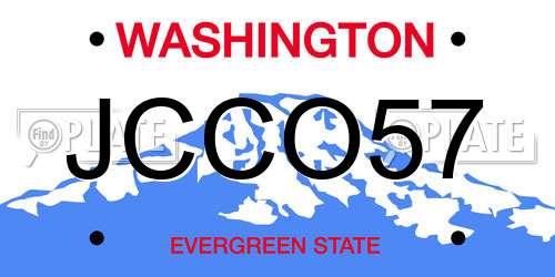 JCCO57 Washington License Plate
