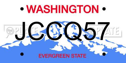 JCCQ57 Washington License Plate