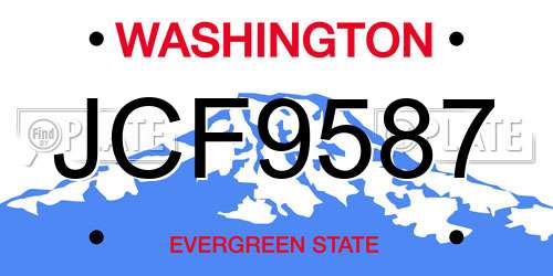 JCF9587 Washington License Plate